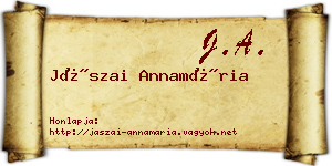 Jászai Annamária névjegykártya